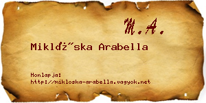 Miklóska Arabella névjegykártya